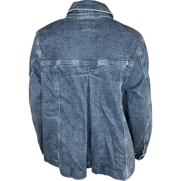 Me by Jennie Garth The Dylan Denim Jacket Washed Grey Blue Wash 1X NWT - Picture 2 of 14